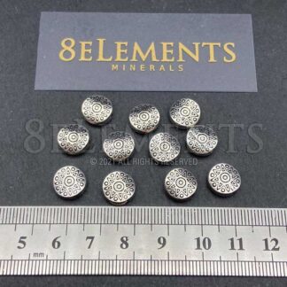 მძივი ლითონის ორნამენტით 10x4მმ